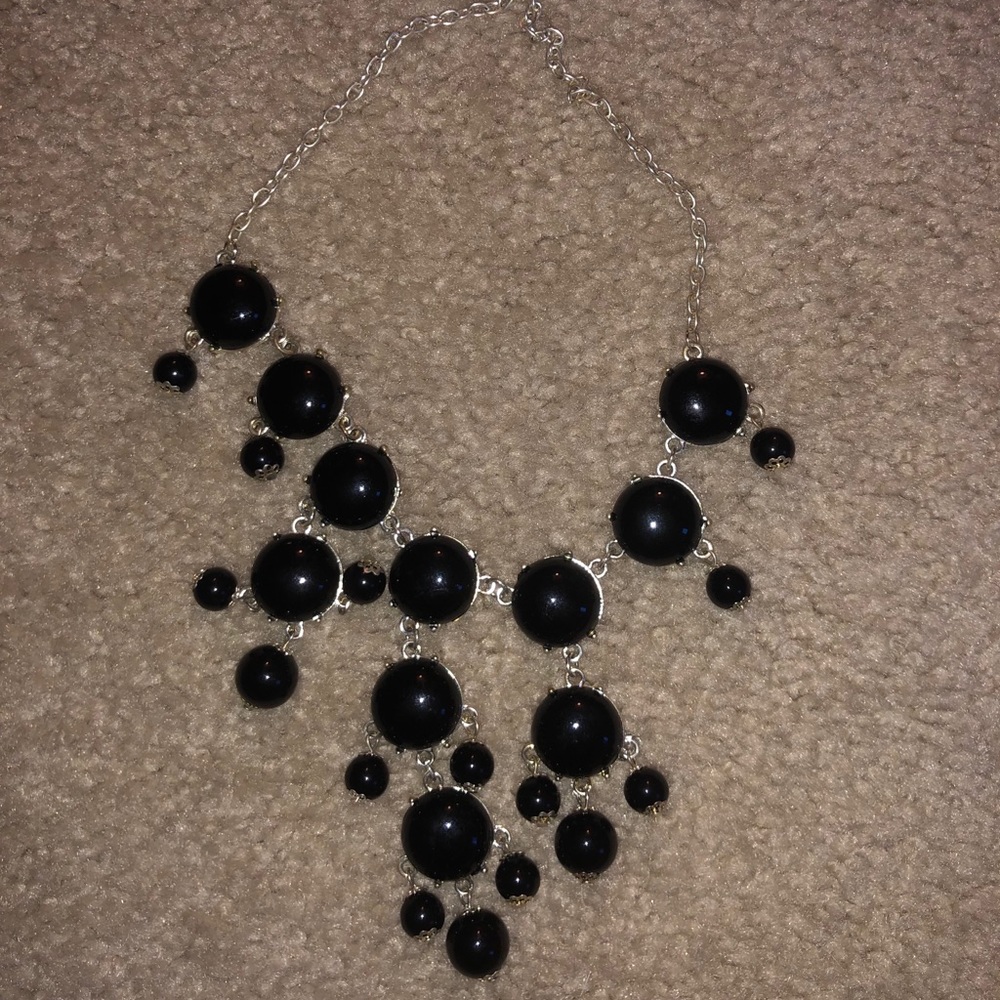 Black Accent Necklace and Earring Set